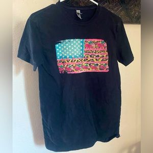 American flag cheetah t-shirt